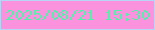 文字の大きさ：2、枠の色：b8d5f8、背景の色：fb92dd、文字の色：56efab 無料ブログパーツのブログ時計