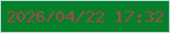 文字の大きさ：4、枠の色：b8d8dc、背景の色：067f29、文字の色：9f494d 無料ブログパーツのブログ時計