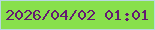 文字の大きさ：1、枠の色：b8d9e0、背景の色：88e04c、文字の色：641a71 無料ブログパーツのブログ時計