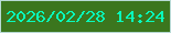文字の大きさ：2、枠の色：b8dad5、背景の色：3b761e、文字の色：09fbbc 無料ブログパーツのブログ時計