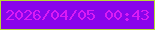 文字の大きさ：1、枠の色：b8db34、背景の色：8904eb、文字の色：d91bf5 無料ブログパーツのブログ時計