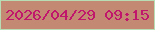 文字の大きさ：1、枠の色：b8ddb4、背景の色：c38972、文字の色：c0166b 無料ブログパーツのブログ時計