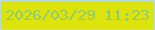文字の大きさ：5、枠の色：b8ddd9、背景の色：dde40b、文字の色：90cb70 無料ブログパーツのブログ時計