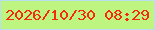 文字の大きさ：1、枠の色：b8def2、背景の色：bef581、文字の色：f42b0f 無料ブログパーツのブログ時計
