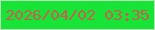 文字の大きさ：4、枠の色：b8dfb6、背景の色：17e437、文字の色：c4604c 無料ブログパーツのブログ時計
