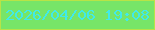文字の大きさ：4、枠の色：b8e347、背景の色：77e568、文字の色：41eae9 無料ブログパーツのブログ時計