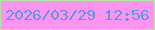 文字の大きさ：2、枠の色：b8e3ab、背景の色：fc94f0、文字の色：5d97e4 無料ブログパーツのブログ時計