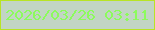 文字の大きさ：2、枠の色：b8e425、背景の色：c2d5c4、文字の色：8cfb5d 無料ブログパーツのブログ時計