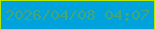 文字の大きさ：1、枠の色：b8e502、背景の色：00a2db、文字の色：43a77a 無料ブログパーツのブログ時計