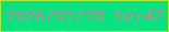 文字の大きさ：2、枠の色：b8e627、背景の色：0ae282、文字の色：b28f95 無料ブログパーツのブログ時計