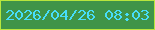 文字の大きさ：1、枠の色：b8e63d、背景の色：3f9448、文字の色：47ddfa 無料ブログパーツのブログ時計