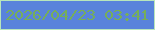 文字の大きさ：5、枠の色：b8e6bb、背景の色：5983db、文字の色：76ae5a 無料ブログパーツのブログ時計