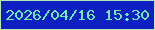 文字の大きさ：5、枠の色：b8e7ba、背景の色：0f20c2、文字の色：6deead 無料ブログパーツのブログ時計