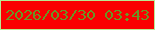 文字の大きさ：3、枠の色：b8e992、背景の色：fa0001、文字の色：6a9625 無料ブログパーツのブログ時計