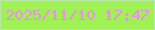 文字の大きさ：5、枠の色：b8e9a4、背景の色：9ff154、文字の色：ef8aee 無料ブログパーツのブログ時計