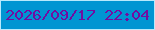 文字の大きさ：5、枠の色：b8e9fc、背景の色：0095d2、文字の色：710da1 無料ブログパーツのブログ時計