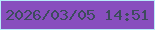 文字の大きさ：1、枠の色：b8eafa、背景の色：884ebe、文字の色：3d4b5d 無料ブログパーツのブログ時計