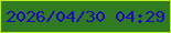 文字の大きさ：3、枠の色：b8ee1f、背景の色：2f7b1f、文字の色：1e03c9 無料ブログパーツのブログ時計