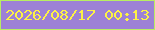 文字の大きさ：1、枠の色：b8ee62、背景の色：9d81d6、文字の色：fdf245 無料ブログパーツのブログ時計