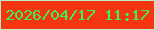 文字の大きさ：3、枠の色：b8eeca、背景の色：f4350f、文字の色：3bf159 無料ブログパーツのブログ時計