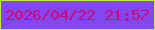 文字の大きさ：2、枠の色：b8ef4d、背景の色：8347f0、文字の色：d30372 無料ブログパーツのブログ時計