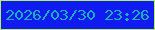 文字の大きさ：3、枠の色：b8ef5e、背景の色：0f1bf0、文字の色：17aebe 無料ブログパーツのブログ時計