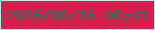 文字の大きさ：4、枠の色：b8efe7、背景の色：d81d4c、文字の色：04815a 無料ブログパーツのブログ時計