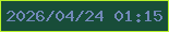 文字の大きさ：2、枠の色：b8f229、背景の色：184d39、文字の色：7289b9 無料ブログパーツのブログ時計