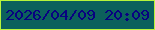 文字の大きさ：2、枠の色：b8f33b、背景の色：0c605c、文字の色：080181 無料ブログパーツのブログ時計