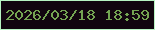 文字の大きさ：3、枠の色：b8f3c2、背景の色：12050f、文字の色：74a552 無料ブログパーツのブログ時計