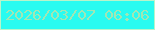 文字の大きさ：1、枠の色：b8f4ca、背景の色：29fbf0、文字の色：a1e7b4 無料ブログパーツのブログ時計