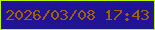 文字の大きさ：5、枠の色：b8f705、背景の色：201494、文字の色：a26003 無料ブログパーツのブログ時計