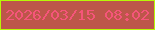 文字の大きさ：2、枠の色：b8f707、背景の色：bd564a、文字の色：f5557a 無料ブログパーツのブログ時計