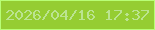 文字の大きさ：1、枠の色：b8fe76、背景の色：95cd32、文字の色：bbe490 無料ブログパーツのブログ時計