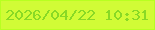 文字の大きさ：5、枠の色：b8ff21、背景の色：d1fc36、文字の色：89d925 無料ブログパーツのブログ時計