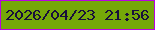 文字の大きさ：1、枠の色：b902e2、背景の色：75a809、文字の色：180f3b 無料ブログパーツのブログ時計