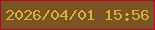 文字の大きさ：1、枠の色：b90330、背景の色：7b5422、文字の色：d6ad43 無料ブログパーツのブログ時計