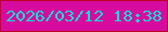 文字の大きさ：1、枠の色：b90424、背景の色：d70c9f、文字の色：08e1d9 無料ブログパーツのブログ時計