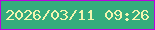 文字の大きさ：3、枠の色：b904de、背景の色：35ac7d、文字の色：f3f5b0 無料ブログパーツのブログ時計