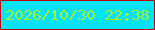 文字の大きさ：4、枠の色：b90507、背景の色：04e5fd、文字の色：a3ef2f 無料ブログパーツのブログ時計