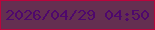 文字の大きさ：1、枠の色：b9053c、背景の色：642f51、文字の色：4e086c 無料ブログパーツのブログ時計