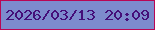 文字の大きさ：2、枠の色：b90654、背景の色：7d8bcd、文字の色：450e79 無料ブログパーツのブログ時計