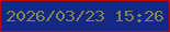 文字の大きさ：2、枠の色：b90806、背景の色：152983、文字の色：808653 無料ブログパーツのブログ時計
