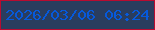 文字の大きさ：2、枠の色：b90b30、背景の色：2a3d5e、文字の色：0659db 無料ブログパーツのブログ時計