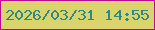 文字の大きさ：1、枠の色：b90c93、背景の色：d7d56c、文字の色：348883 無料ブログパーツのブログ時計