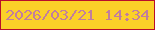 文字の大きさ：5、枠の色：b90d2b、背景の色：fbd028、文字の色：c17e9e 無料ブログパーツのブログ時計