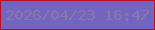 文字の大きさ：1、枠の色：b90e1e、背景の色：7165c0、文字の色：8e75a7 無料ブログパーツのブログ時計