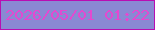 文字の大きさ：1、枠の色：b90eb2、背景の色：8a89d3、文字の色：e349d0 無料ブログパーツのブログ時計