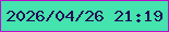 文字の大きさ：5、枠の色：b90fc9、背景の色：45e3ad、文字の色：200d56 無料ブログパーツのブログ時計