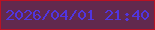 文字の大きさ：1、枠の色：b91223、背景の色：62294e、文字の色：5135df 無料ブログパーツのブログ時計